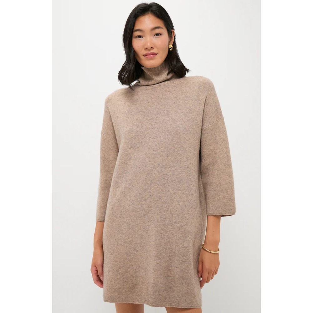 Pomander Place Hazelwood Vivianne Sweater Dress Size L Tan Turtleneck Knit